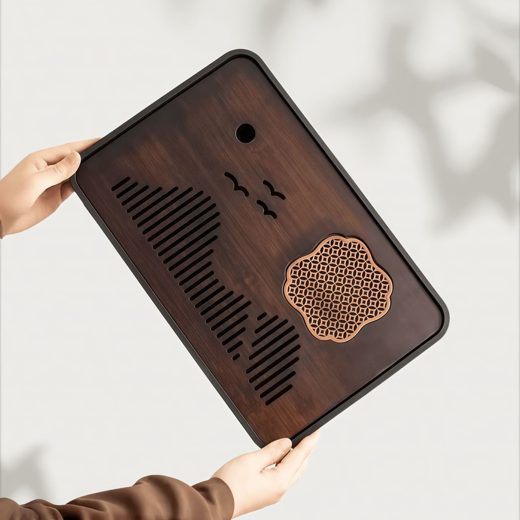 竹製儲水茶盤 家用小型茶台 干泡盤 簡約中式茶具托盤 36cm