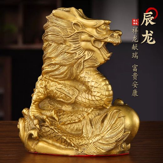 黃銅生肖擺件 馬龍虎牛羊猴 復古金屬工藝品 客廳玄關書桌裝飾 開運擺飾